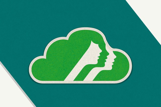 girl scouts logo on a cloud with a green background