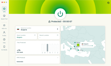 Screenshot of the main connection window in the ExpressVPN macOS app