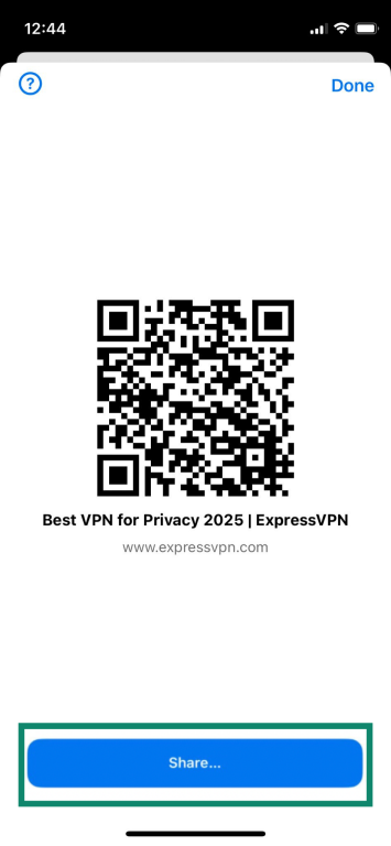 A QR code created on an iPhone using the Google Chrome QR code generator option.