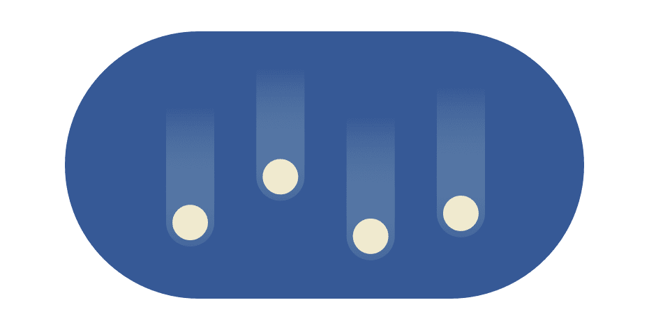 أربع نقاط متساقطة. 