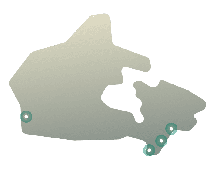 แผนที่ที่ตั้งเซิร์ฟเวอร์ VPN ในแคนาดา