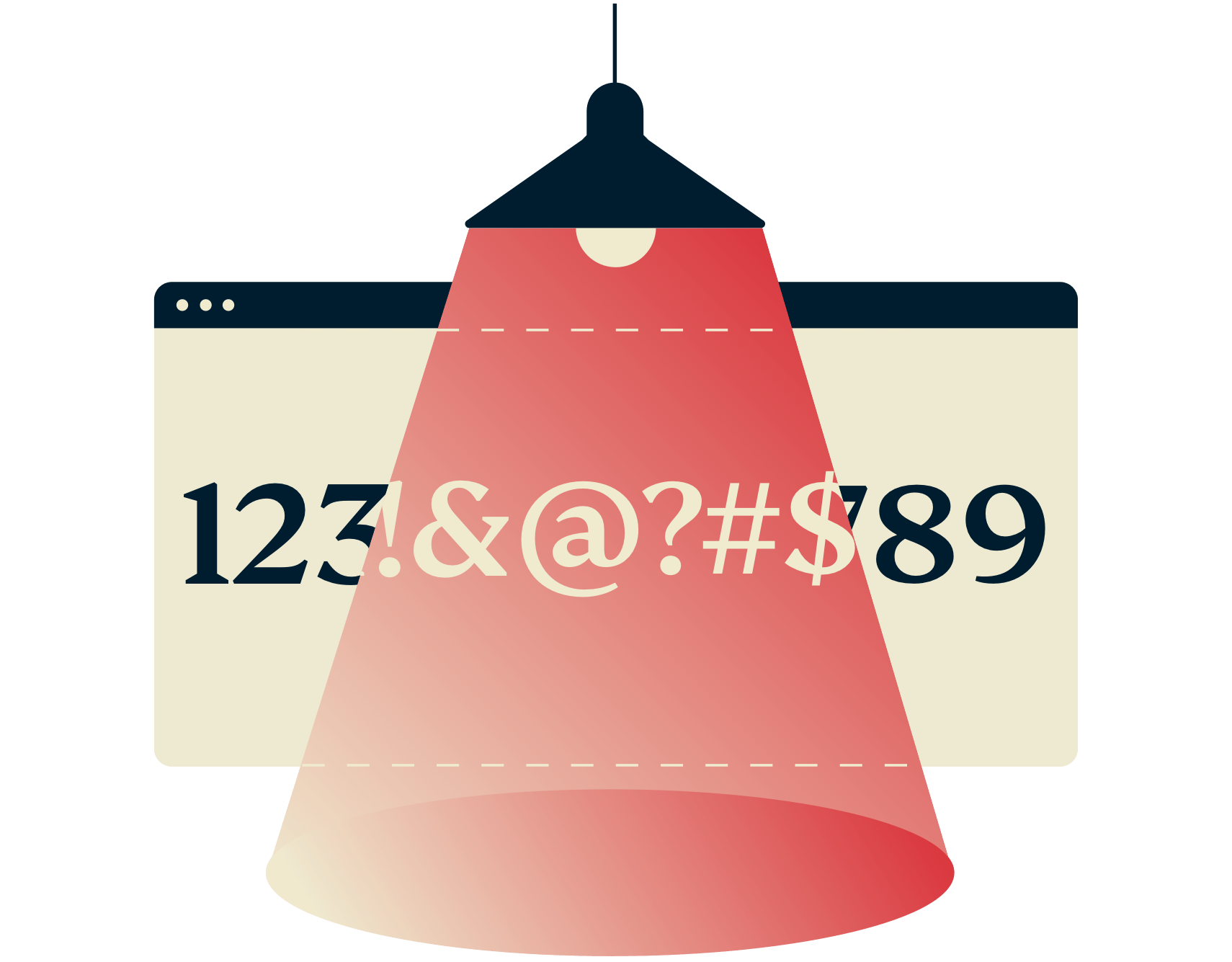 Lamp met gecodeerde tekst.