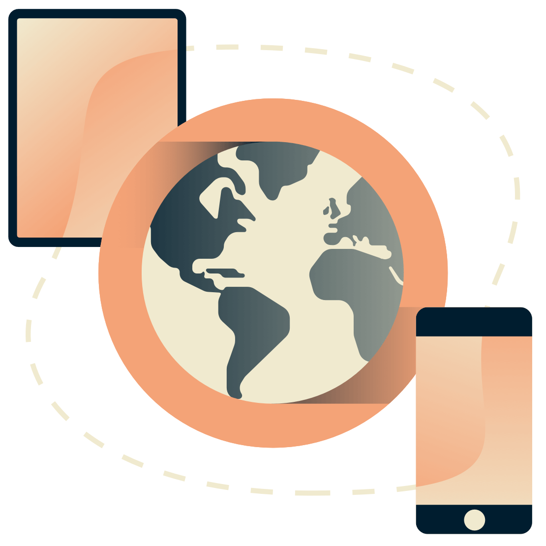 แท็บเล็ตและโทรศัพท์รอบโลก