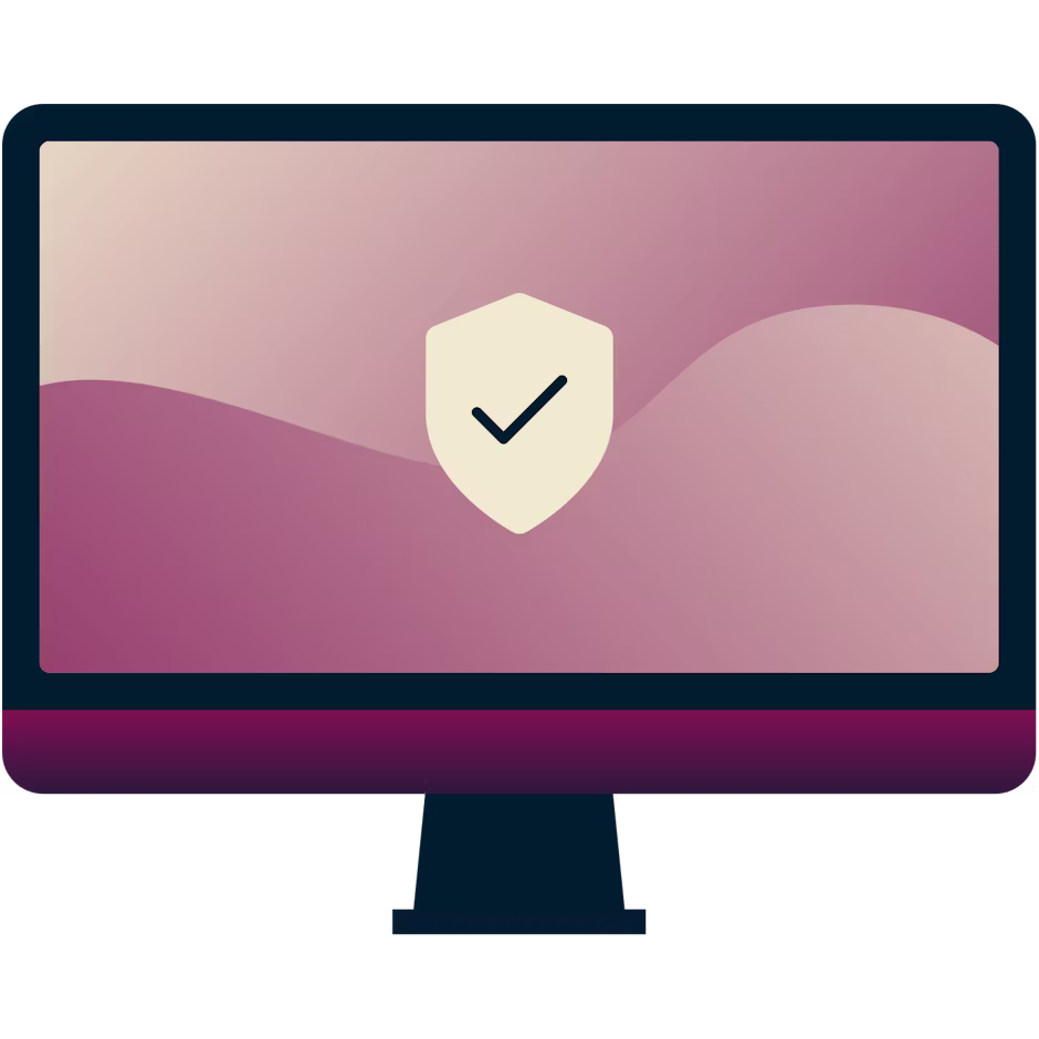 ความแตกต่างระหว่างพร็อกซีกับ VPN คืออะไร?หน้าจอคอมพิวเตอร์พร้อมโล่ที่มีเครื่องหมายถูกอยู่