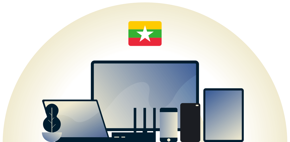 Çeşitli cihazları koruyan Myanmar VPN.