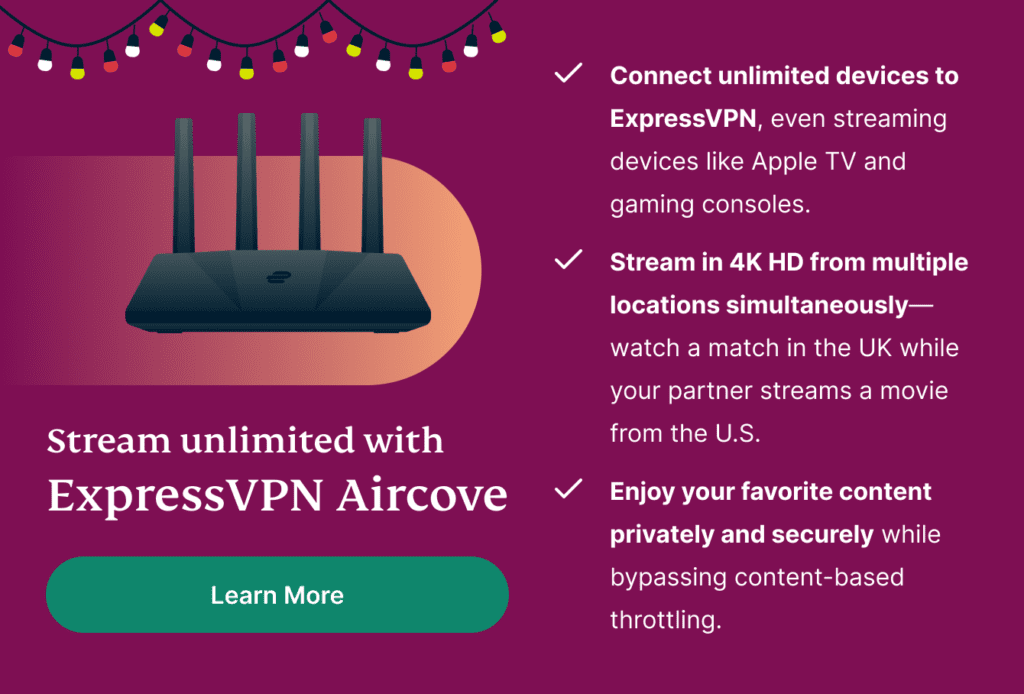 Consiga el mejor router para streaming con ExpressVPN Aircove