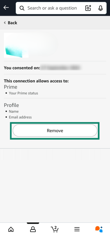 Removing app access to Amazon amount data.